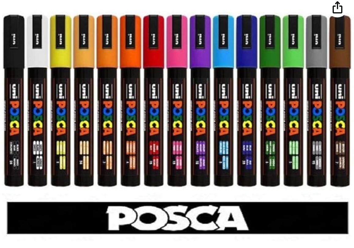 UNI Posca marqueur de peinture pointe Moyenne PC 5M Lot de 15