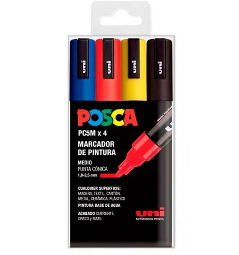 UNI Posca marqueurs de peinture PC 5M Lot de 4 version european