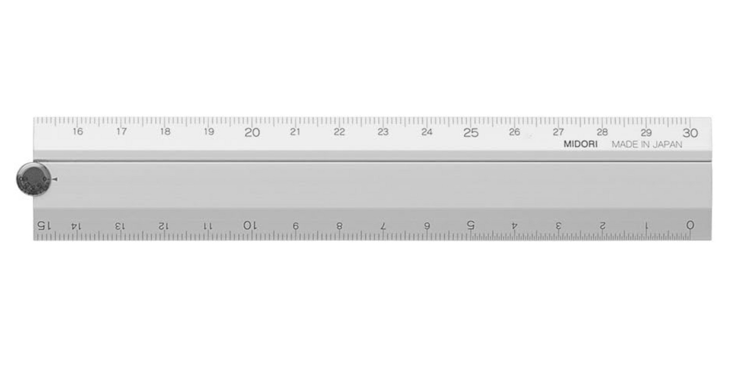 Midori Multi règle de 30 cm en aluminium Silver