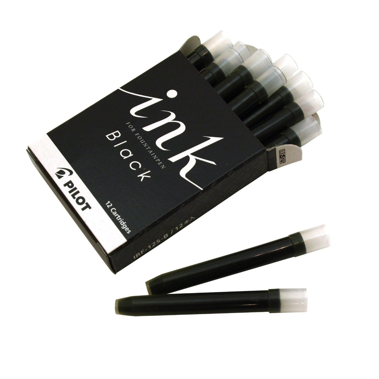 Cartouches d’encre noire pour stylo plume Pilot – Lot de 12 (Réf. P-IRF-12S-B)