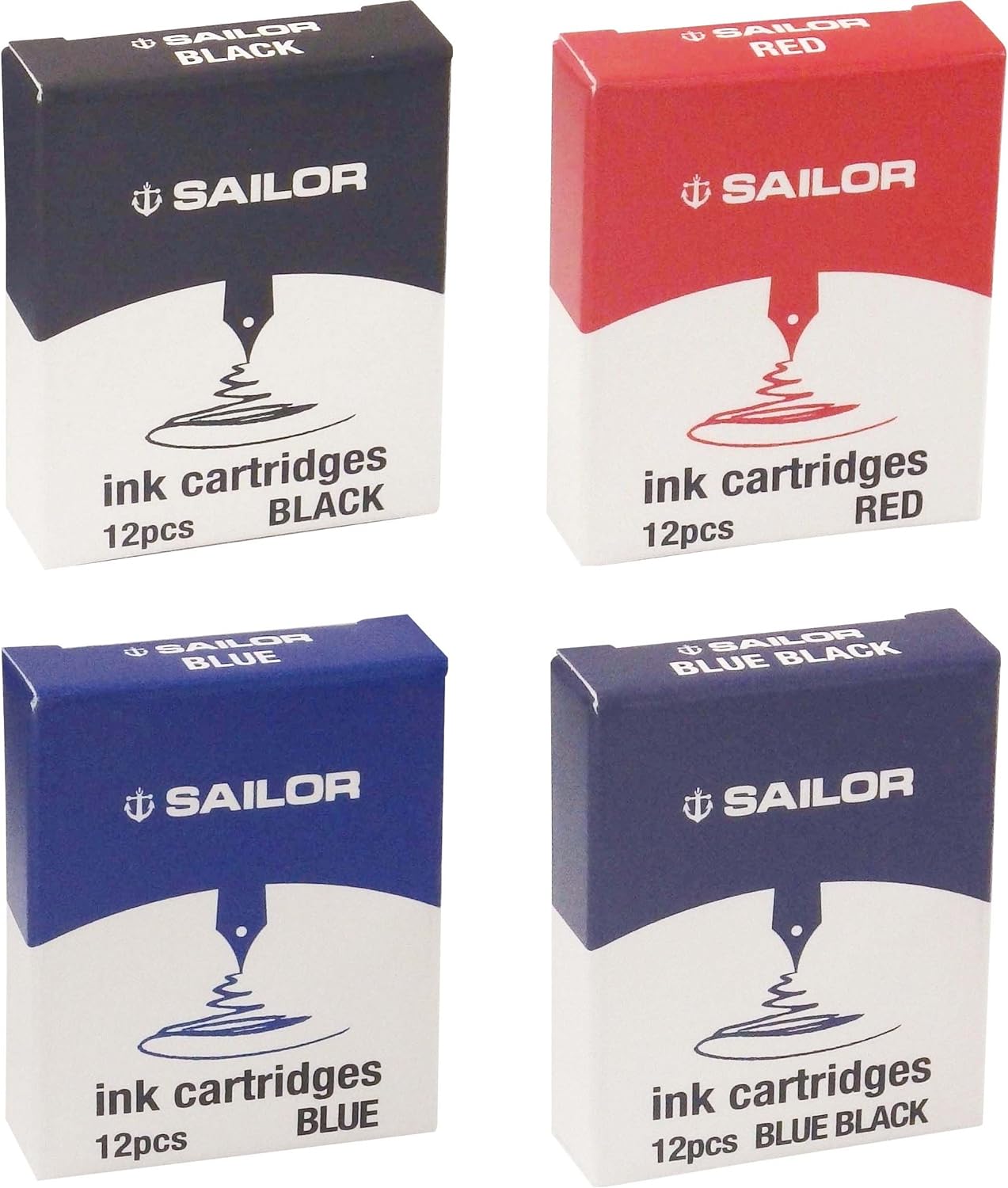 Sailor- Cartouche d'encre Bleu noir  pour stylos plume Sailor