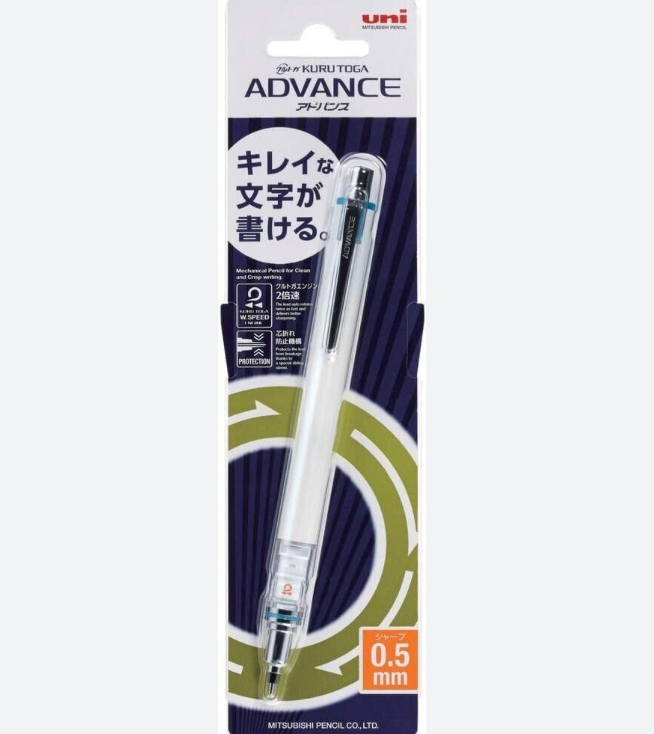Uni Kuru Toga Advance Porte-mine 0,5 mm Blanc