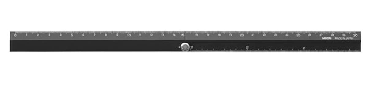 Midori  Multi règle de 30 cm en aluminium Noir