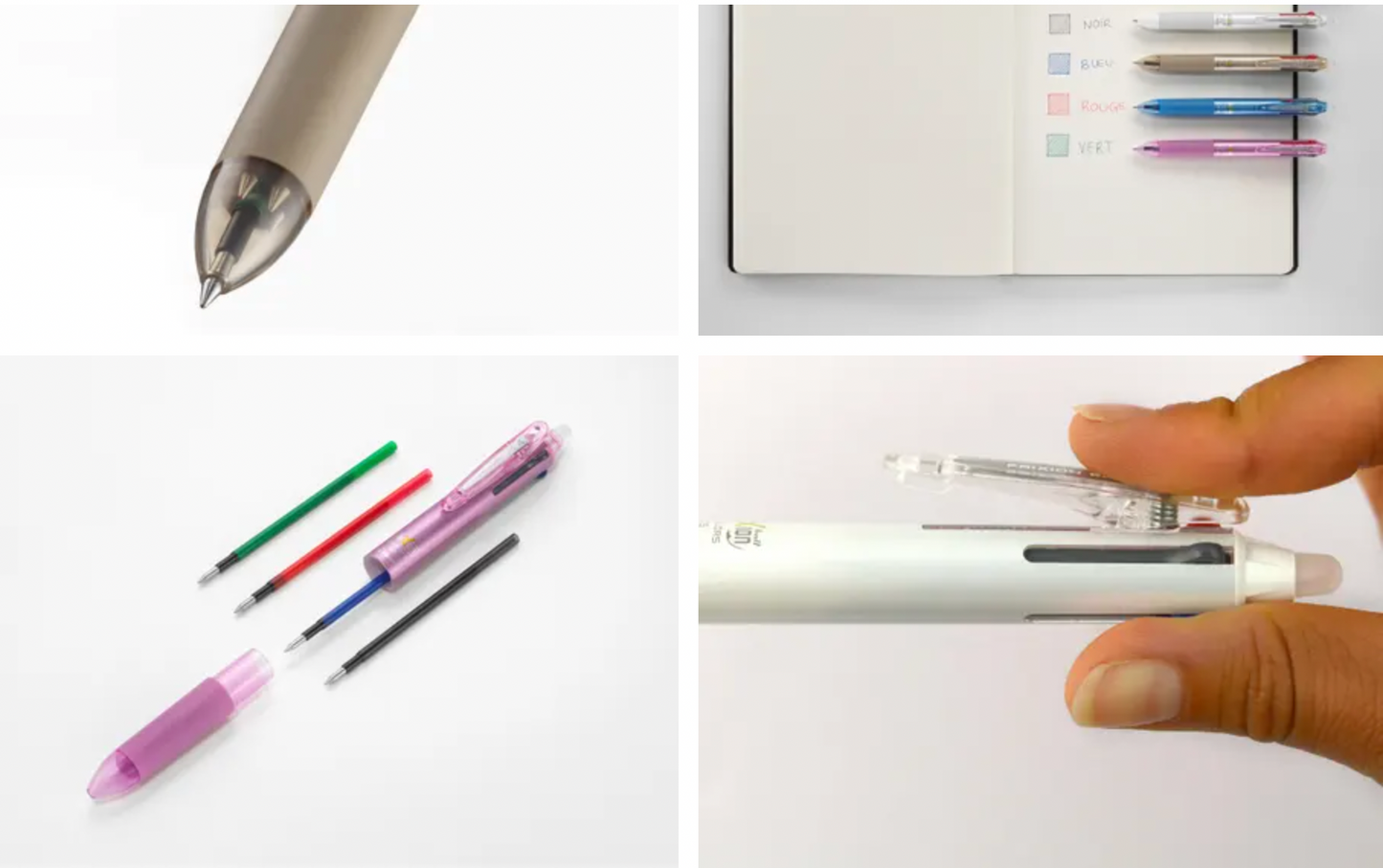 【PILOT】Stylo - Frixion - 4 Couleurs - Effaçable - 【Point Extra Fin 0.38mm】 - Rechargeable