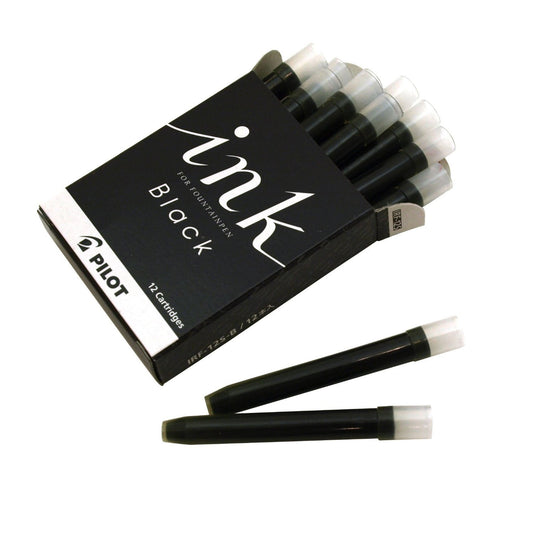Cartouches d’encre noire pour stylo plume Pilot – Lot de 12 (Réf. P-IRF-12S-B)